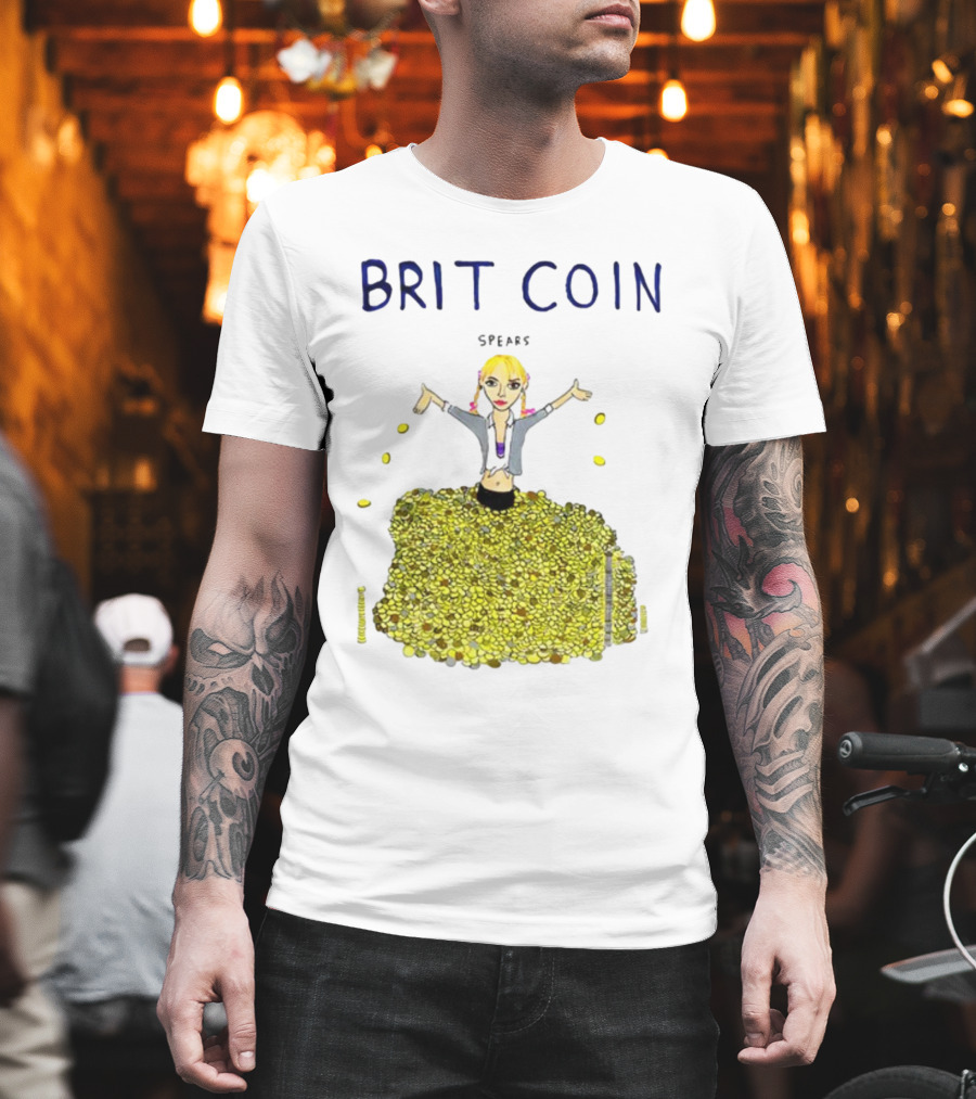 Dave Portnoy Brit Coin Spears Dancing In Gold T-Shirt