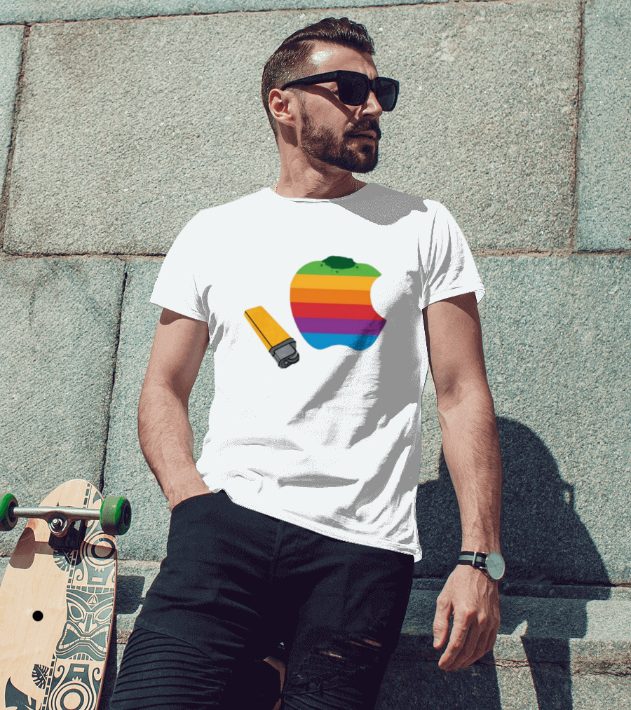Apple Pipe Rainbow Logo Lighter T-Shirt