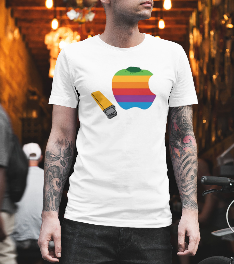 Apple Pipe Rainbow Logo Lighter T-Shirt