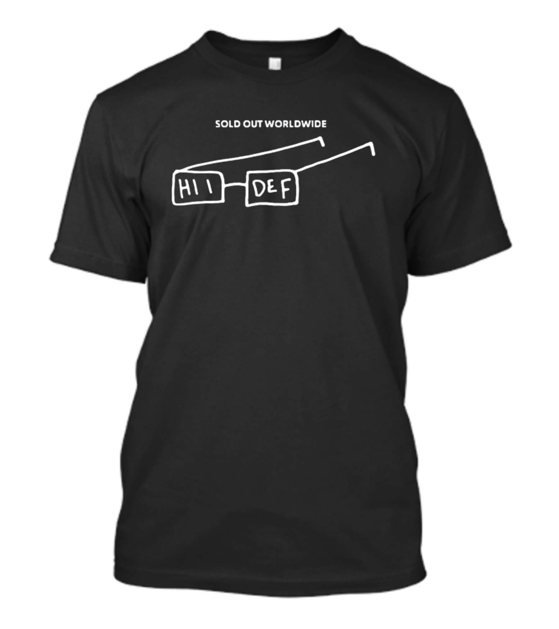Hiidef Sold Out Worldwide Glasses Outline T-Shirt