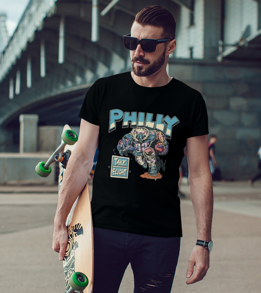 Philly Take Flight Philadelphia Eagles Mascot Football Player T-Shirt