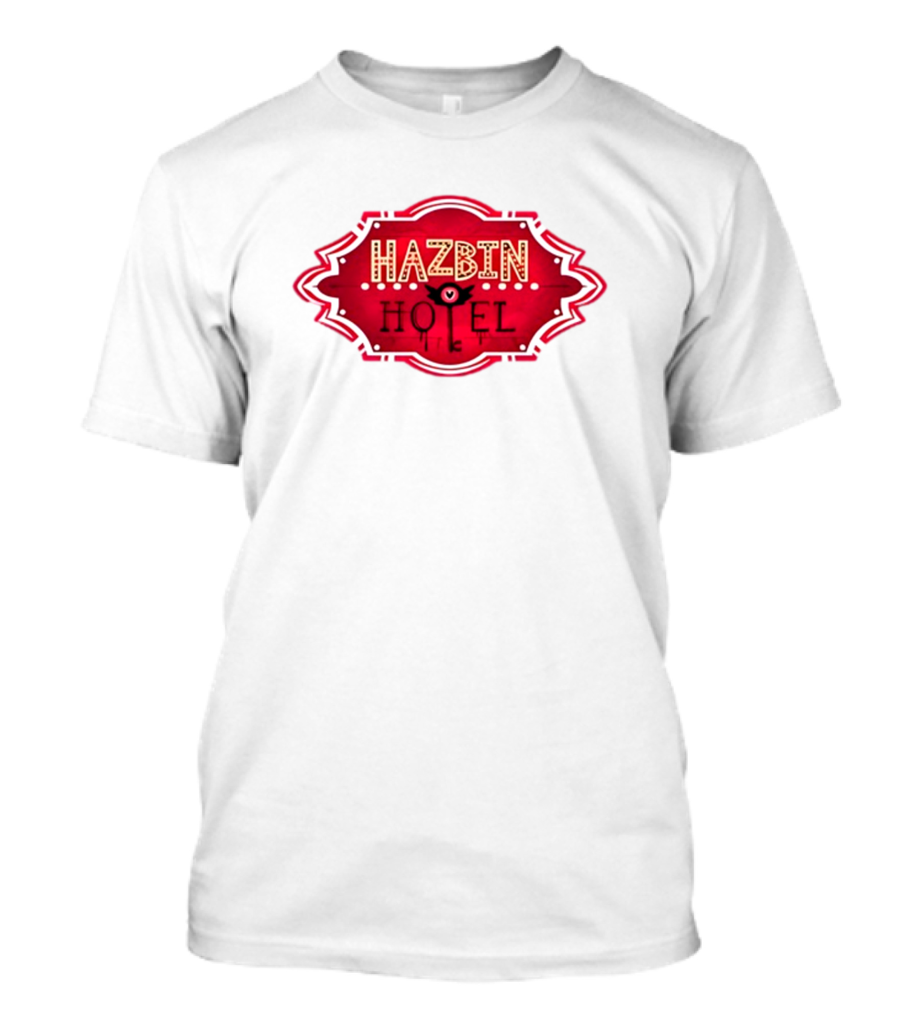 Hazbin Hotel Hazbinhotel Logo Badge With Heart And Winged Eye T-Shirt