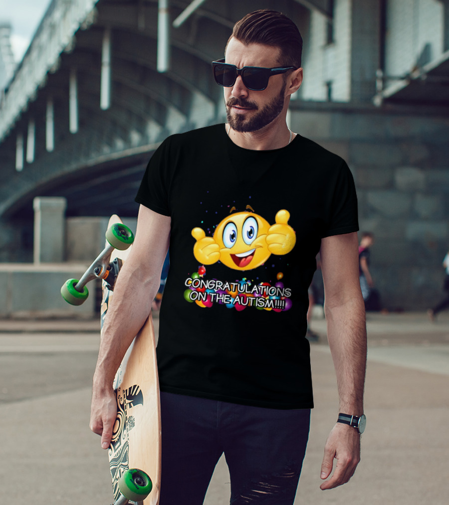 Cringey Tees Congratulations On The Autism Emoji Thumbs Up T-Shirt