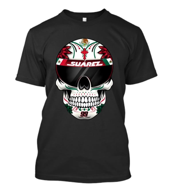 Danielsuarezracing Suárez Skull Helmet Visor 99 Mexican Flag Motif T-Shirt