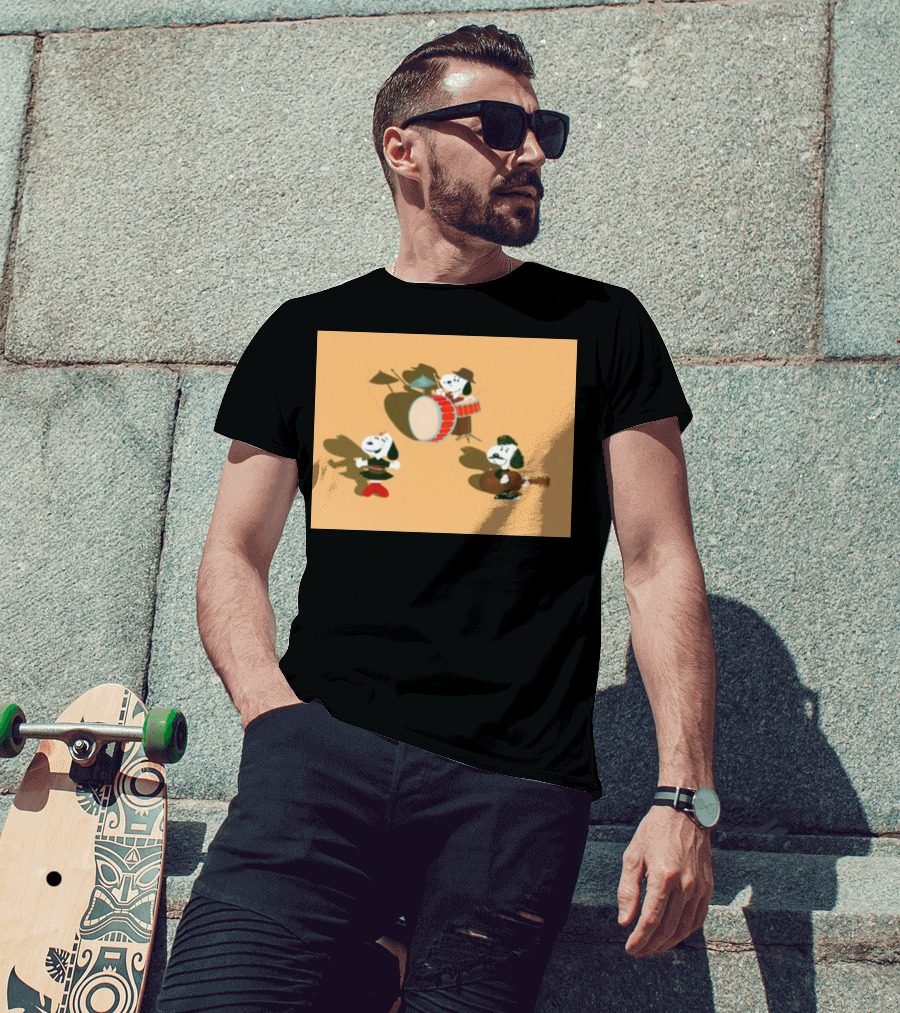 Paramore And Snoopy Characters Playing Musical Instruments T-Shirt