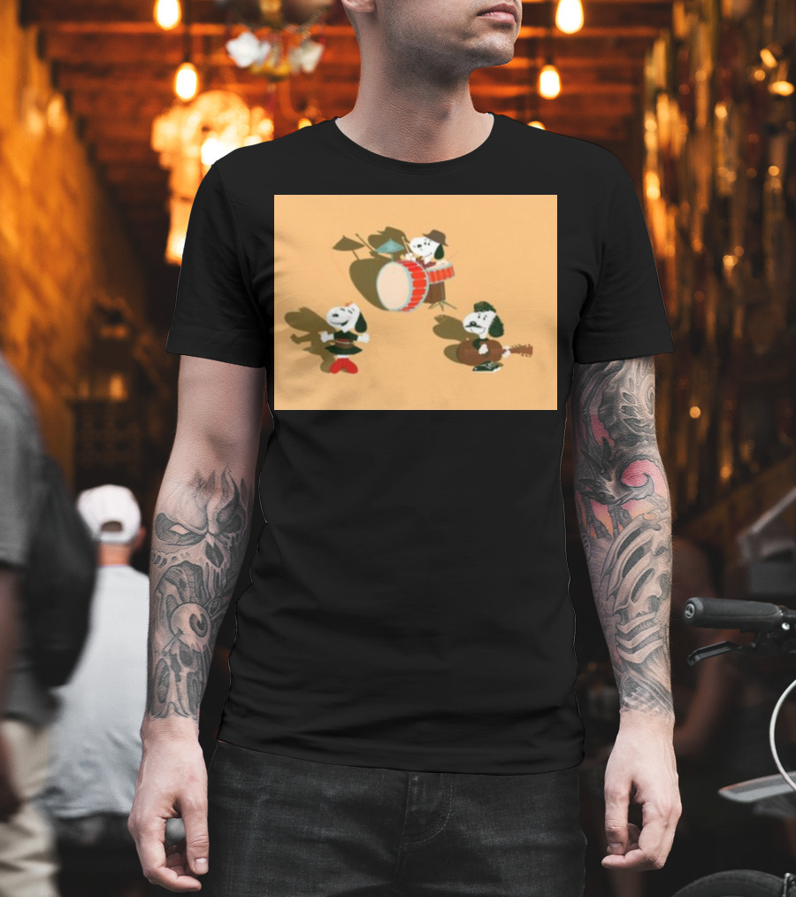 Paramore And Snoopy Characters Playing Musical Instruments T-Shirt