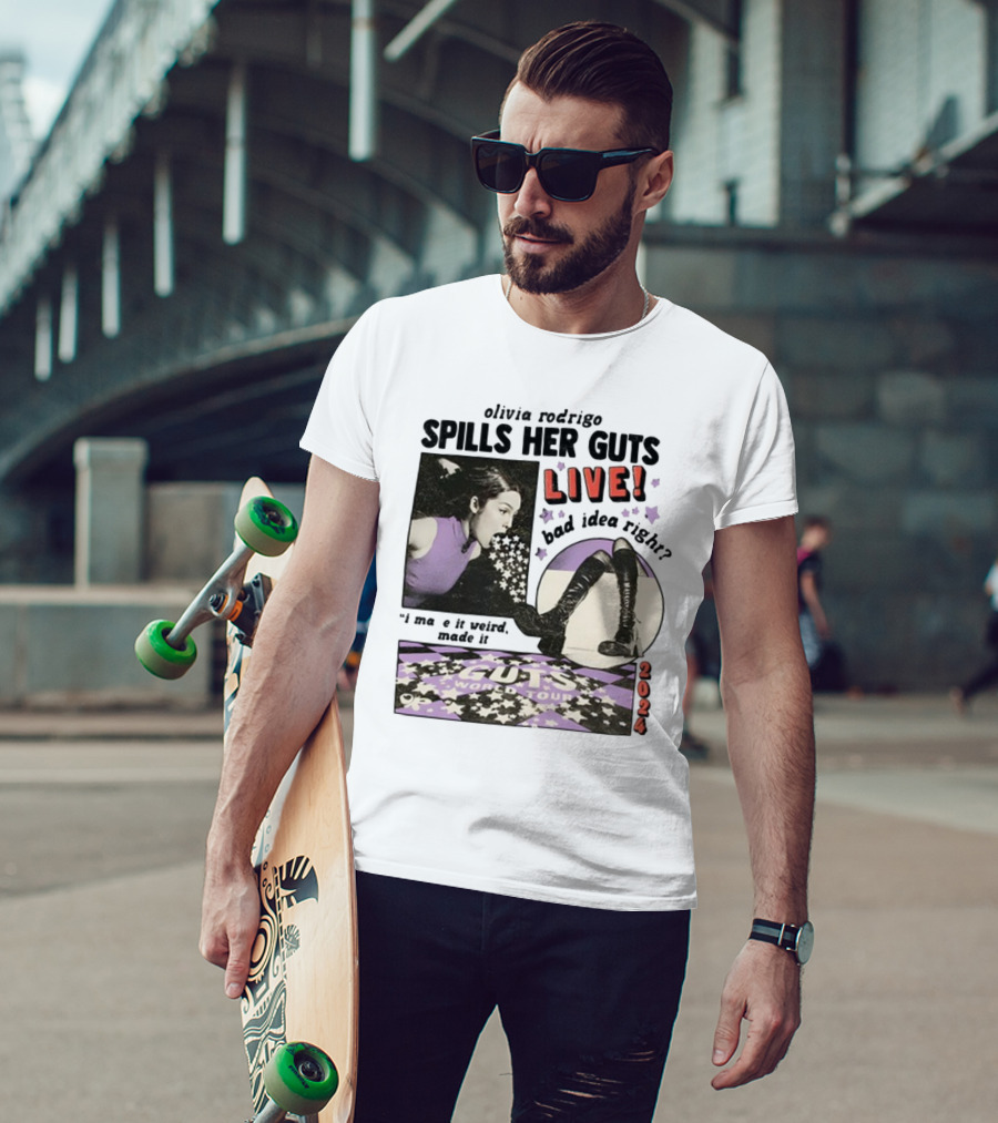 Olivia Rodrigo Spills Her Guts Live Bad Idea Right Guts World Tour T-Shirt