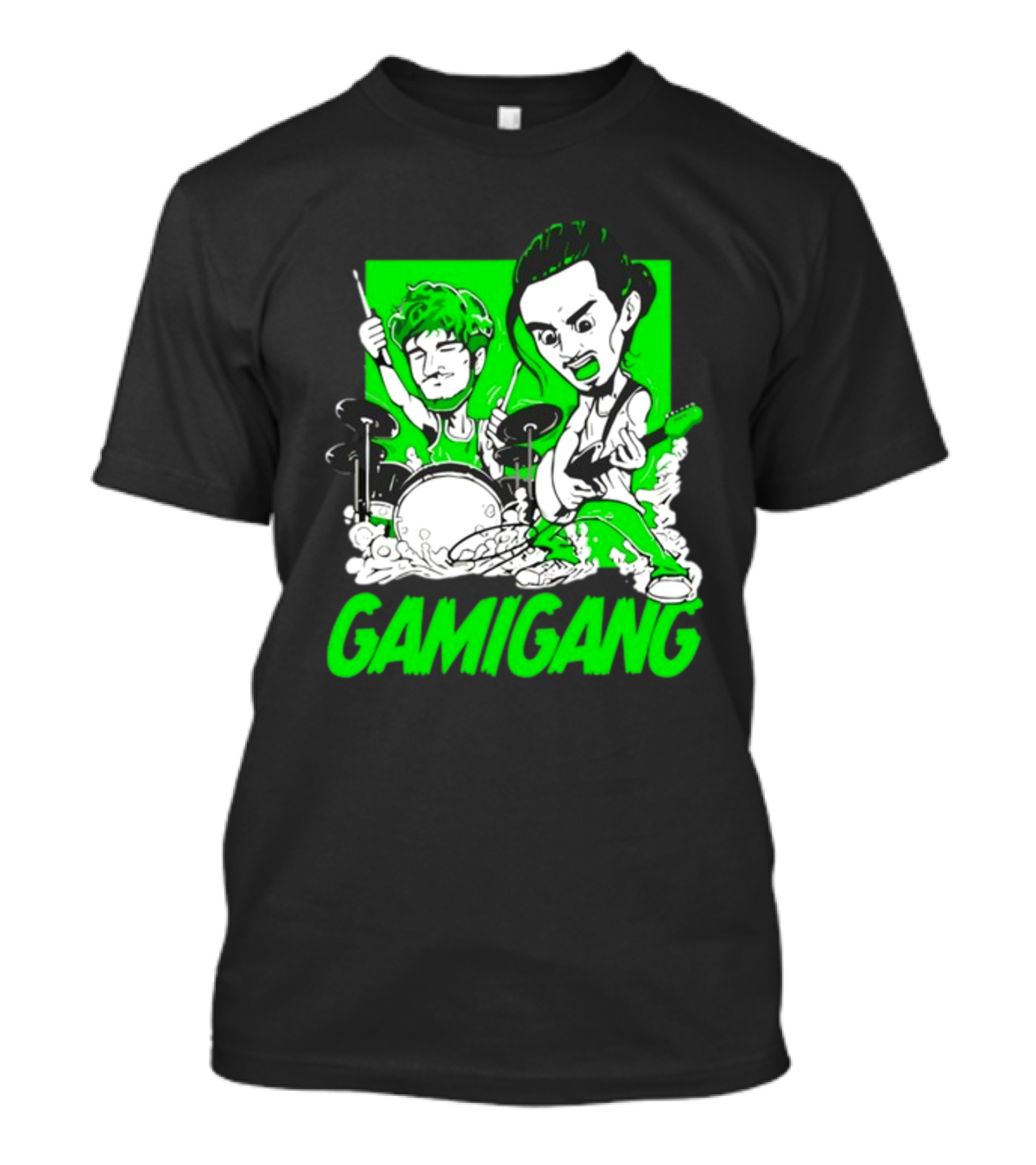 Gami Gang Origami Angel Anime Drummer Guitarist Duo T-Shirt