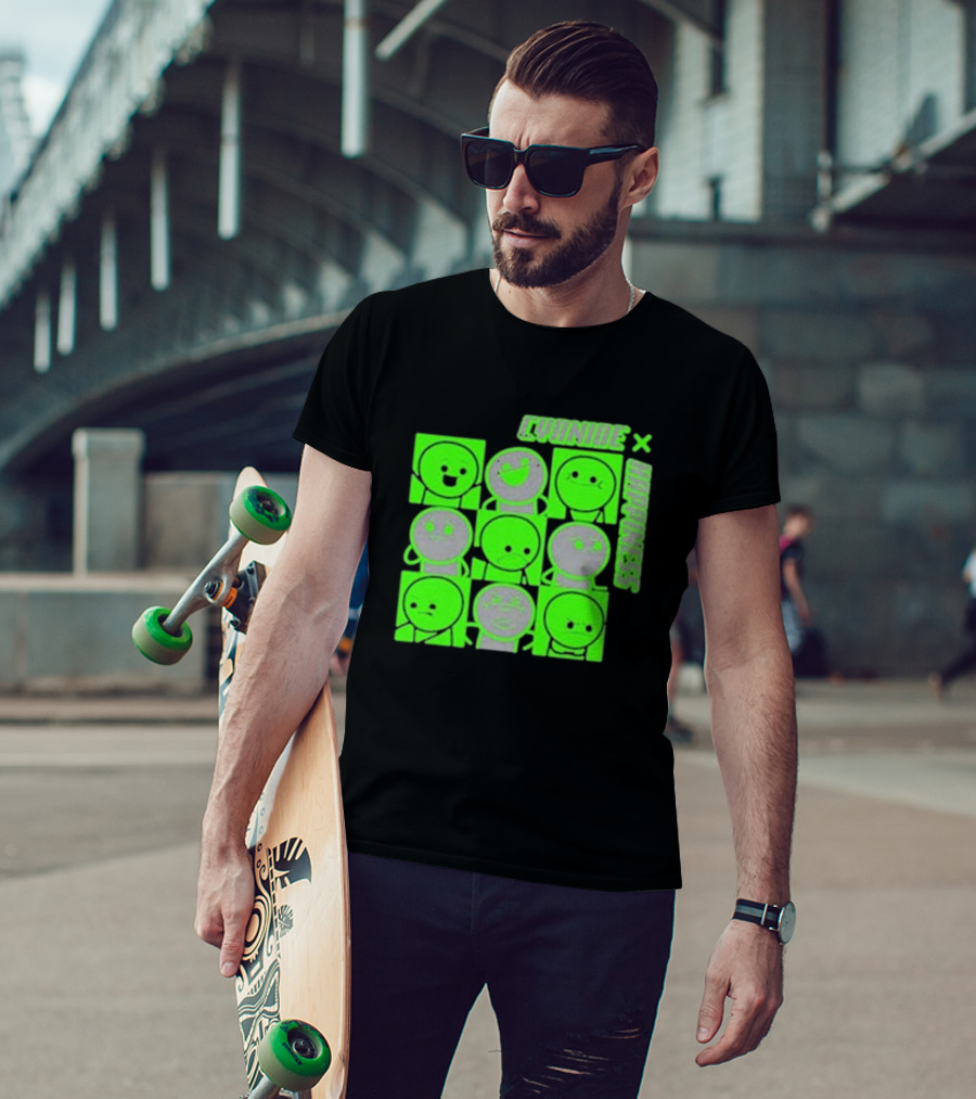 Cyanide X Happiness Neon Green Faces T-Shirt