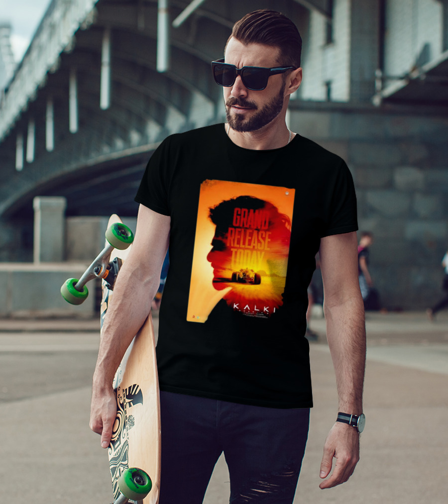 Grand Release Today Kalki Silhouette And Racing Car T-Shirt