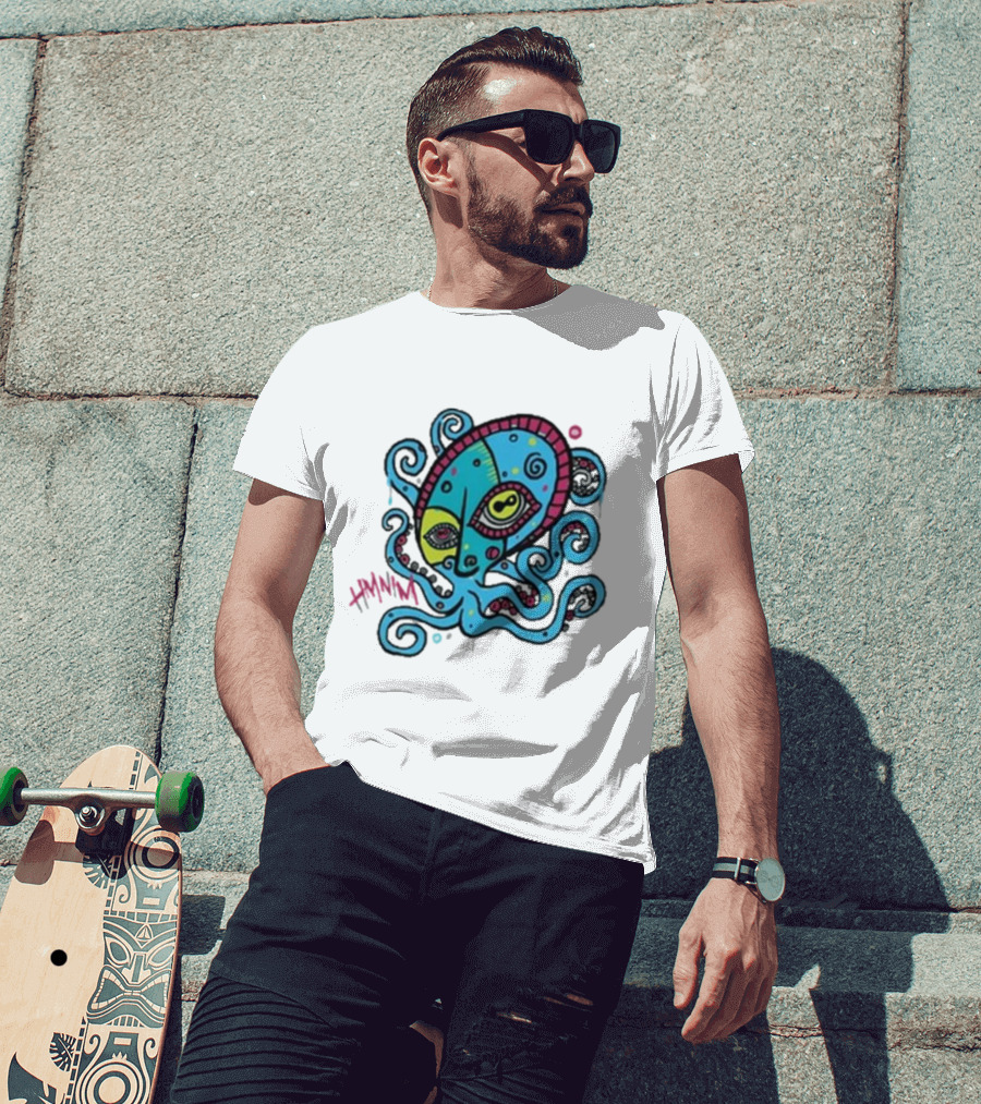 HMNIM Hi My Name Is Mark Cubist Octopus Mask T-Shirt