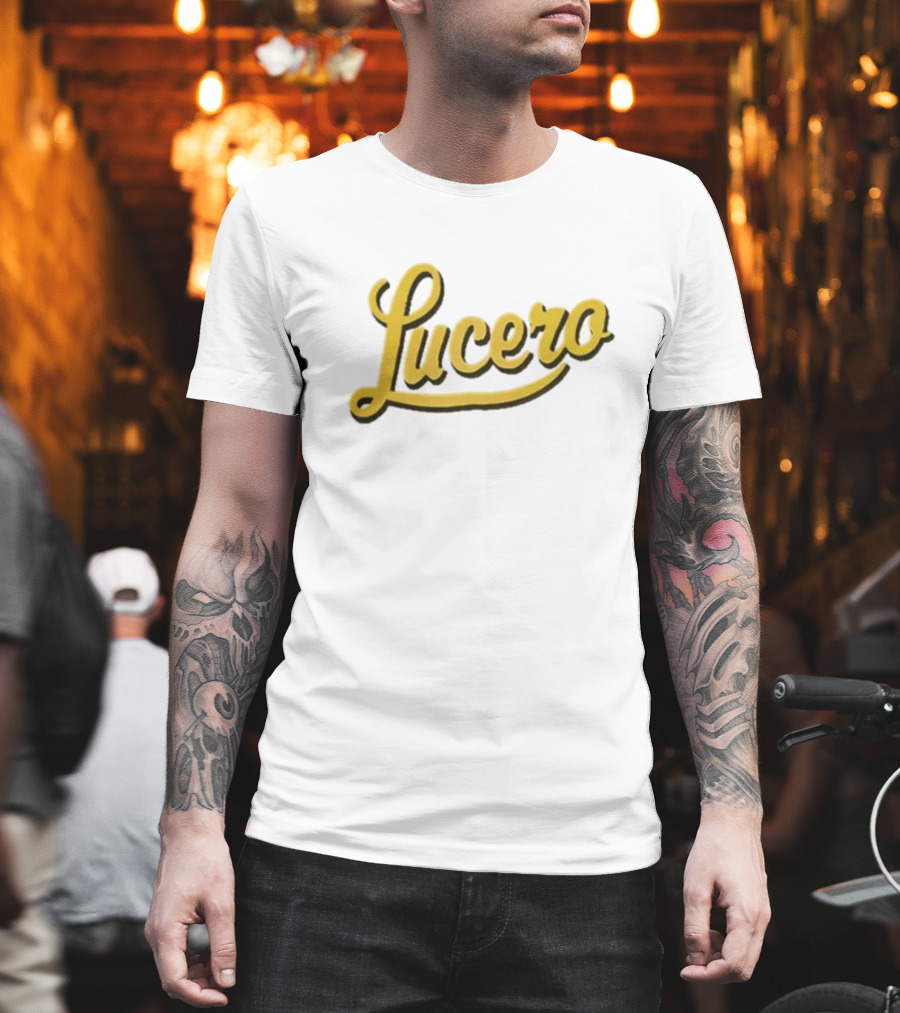 Lucero Script Logo Baseball T-Shirt