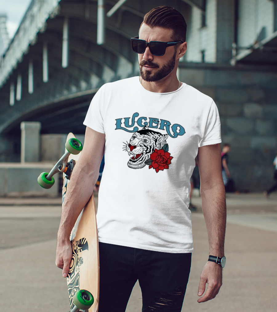 Lucero Panther With Red Rose Tattoo T-Shirt