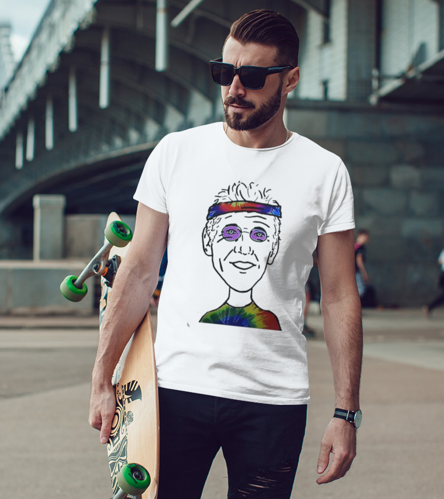 Bill Walton Tie-Dye Headband And Shirt Caricature T-Shirt