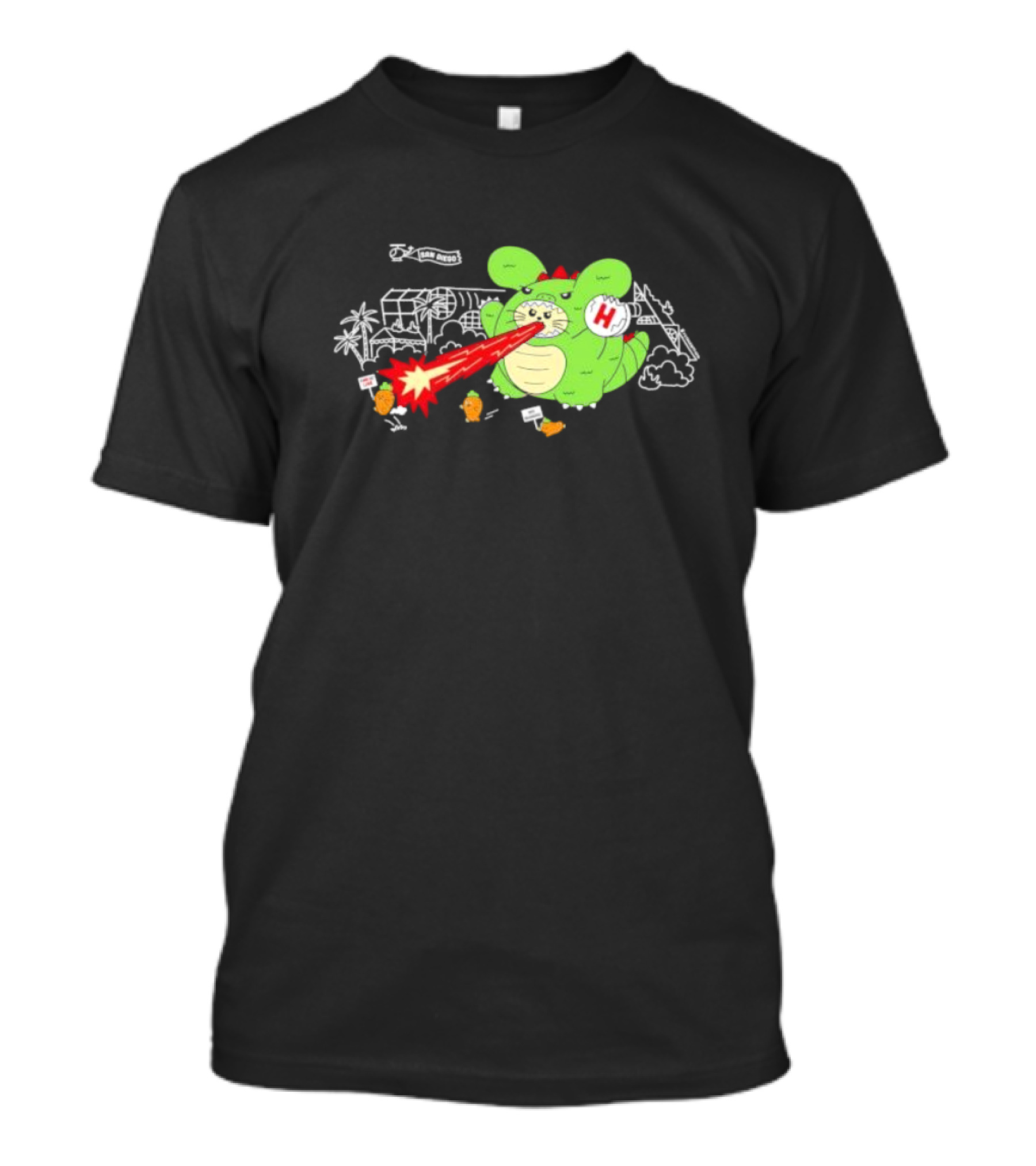 Fatrabbitfarm San Diego Monster End Of The Line No Running T-Shirt