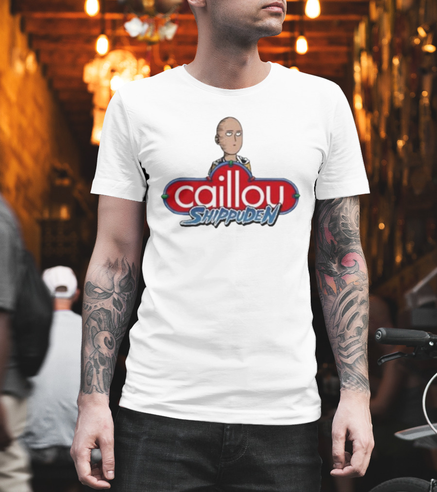 Goofyahhtees Caillou Shippuden Logo Mashup With Bald Character T-Shirt