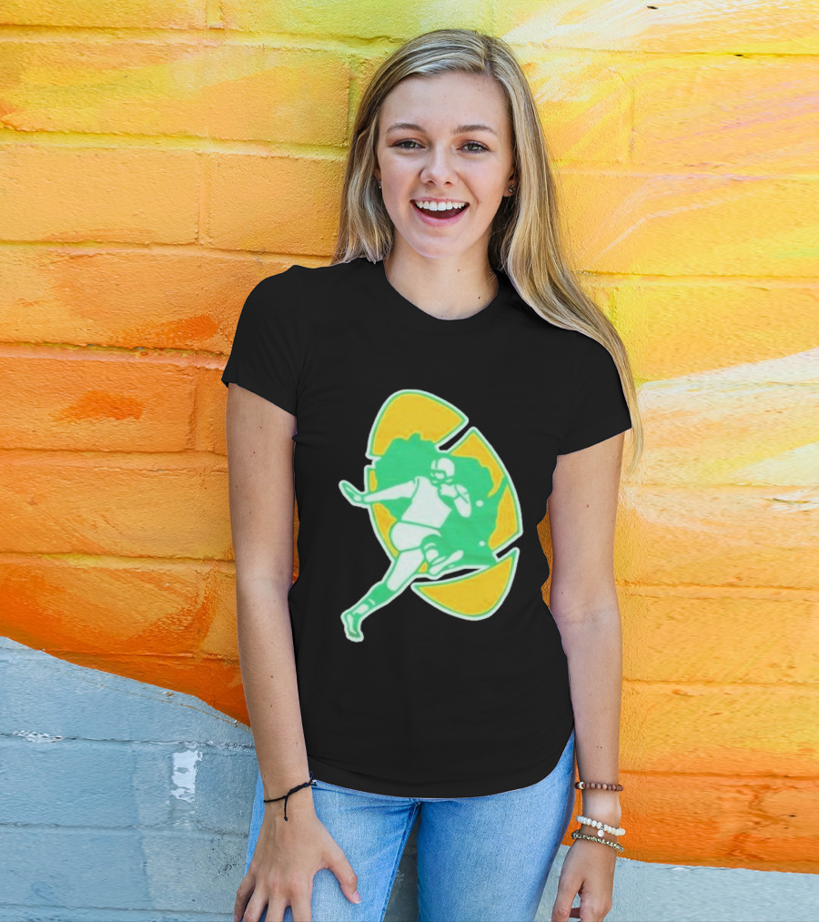 Green Bay Packers Alt Logo 1956 Retro Football Player Emblem T-Shirt