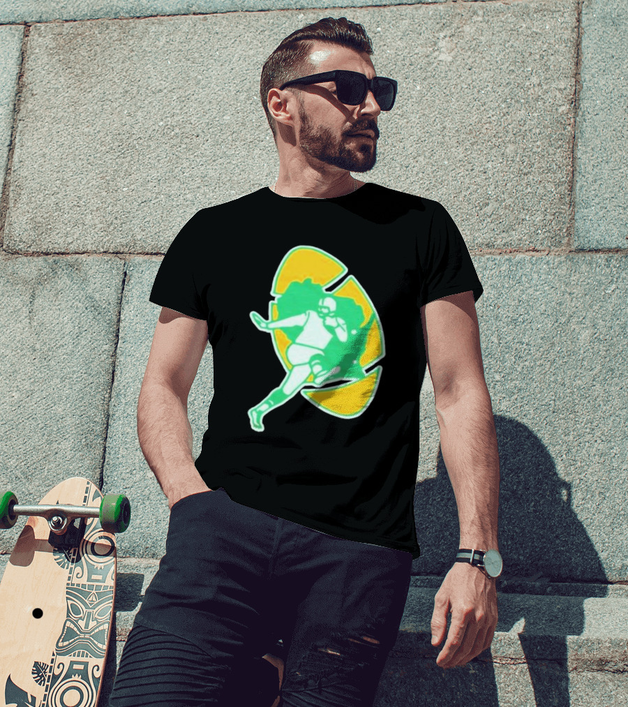 Green Bay Packers Alt Logo 1956 Retro Football Player Emblem T-Shirt
