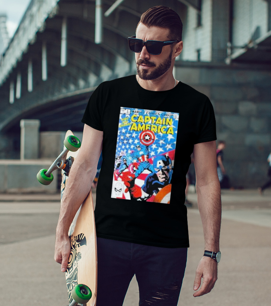 Marvel Comics Group Captain America Vintage Cover Rockofftrade Merch T-Shirt