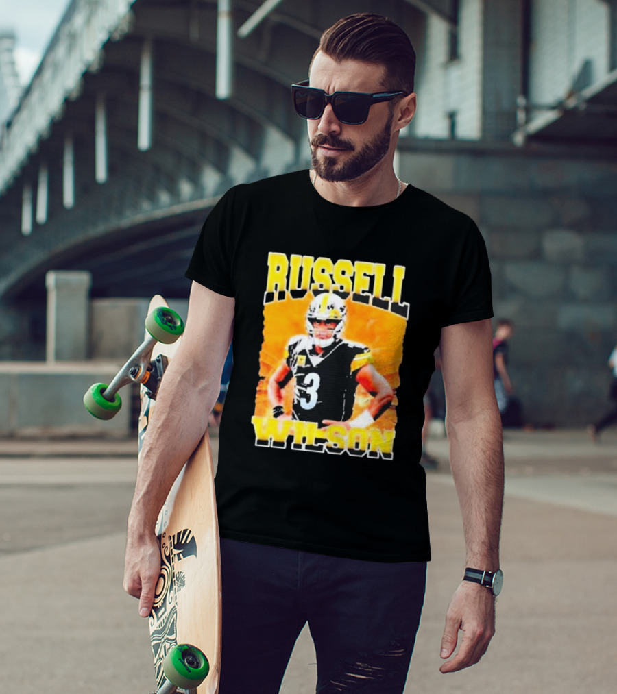 Russell Wilson Vintage Steelers Colors T-Shirt