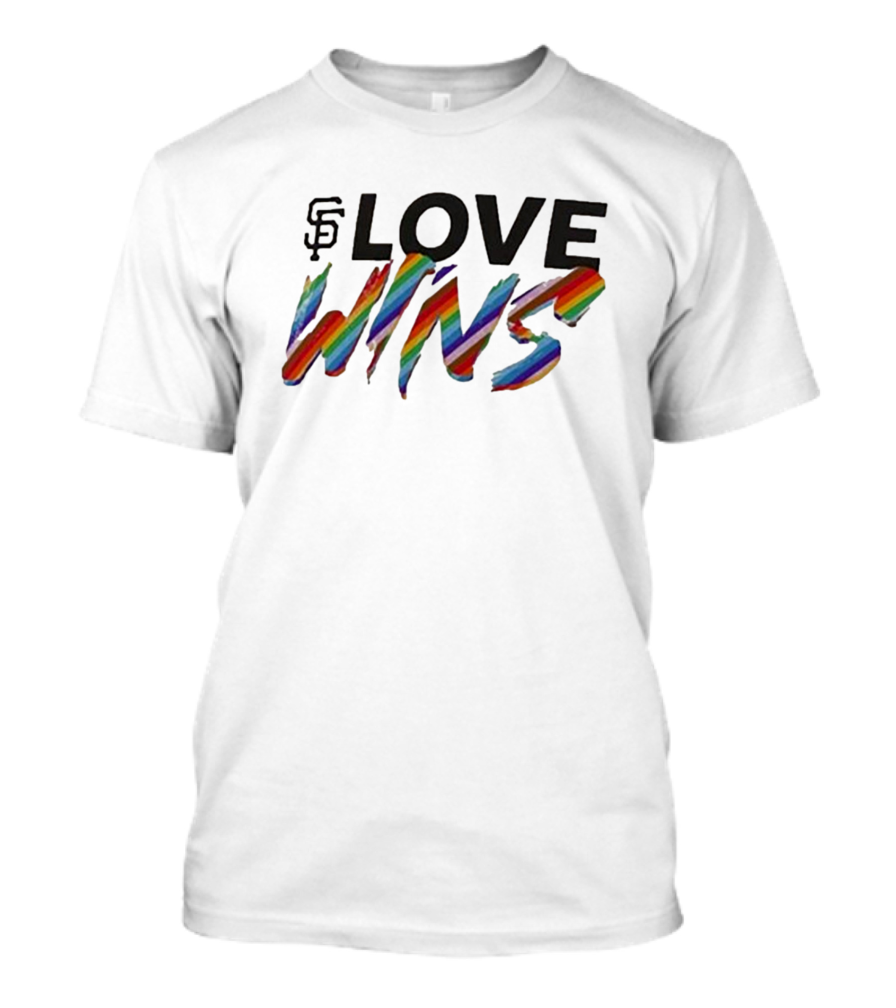 San Francisco Giants Love Wins Rainbow Text Fanatics Branded T-Shirt