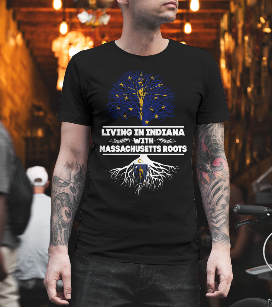 Indiana and Massachusetts Symbolic Heritage: Living Roots T-Shirt