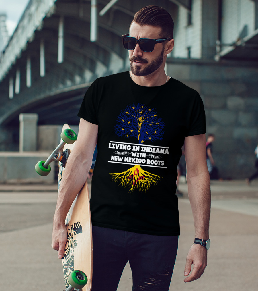 Embracing Indiana Life With Deep New Mexico Heritage Symbolism T-Shirt