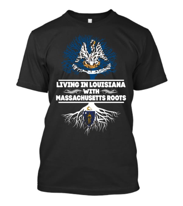 Louisiana Living With Massachusetts Heritage: State Emblem Tree T-Shirt