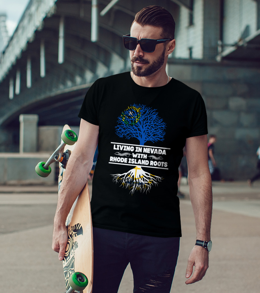 Nevada Resident With Deep Rhode Island Heritage Featuring Vibrant Tree T-Shirt