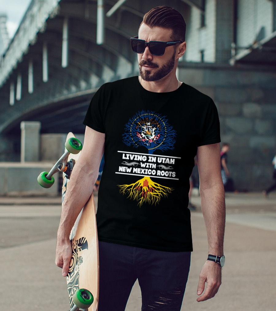 Utah With New Mexico Roots Tree Featuring State Seals And Symbolм T-Shirt