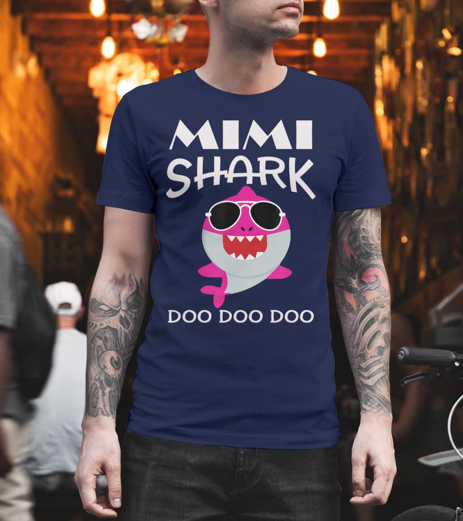 Mimi Shark Doo Doo Doo Sunglasses Fun Pink Shark T-Shirt