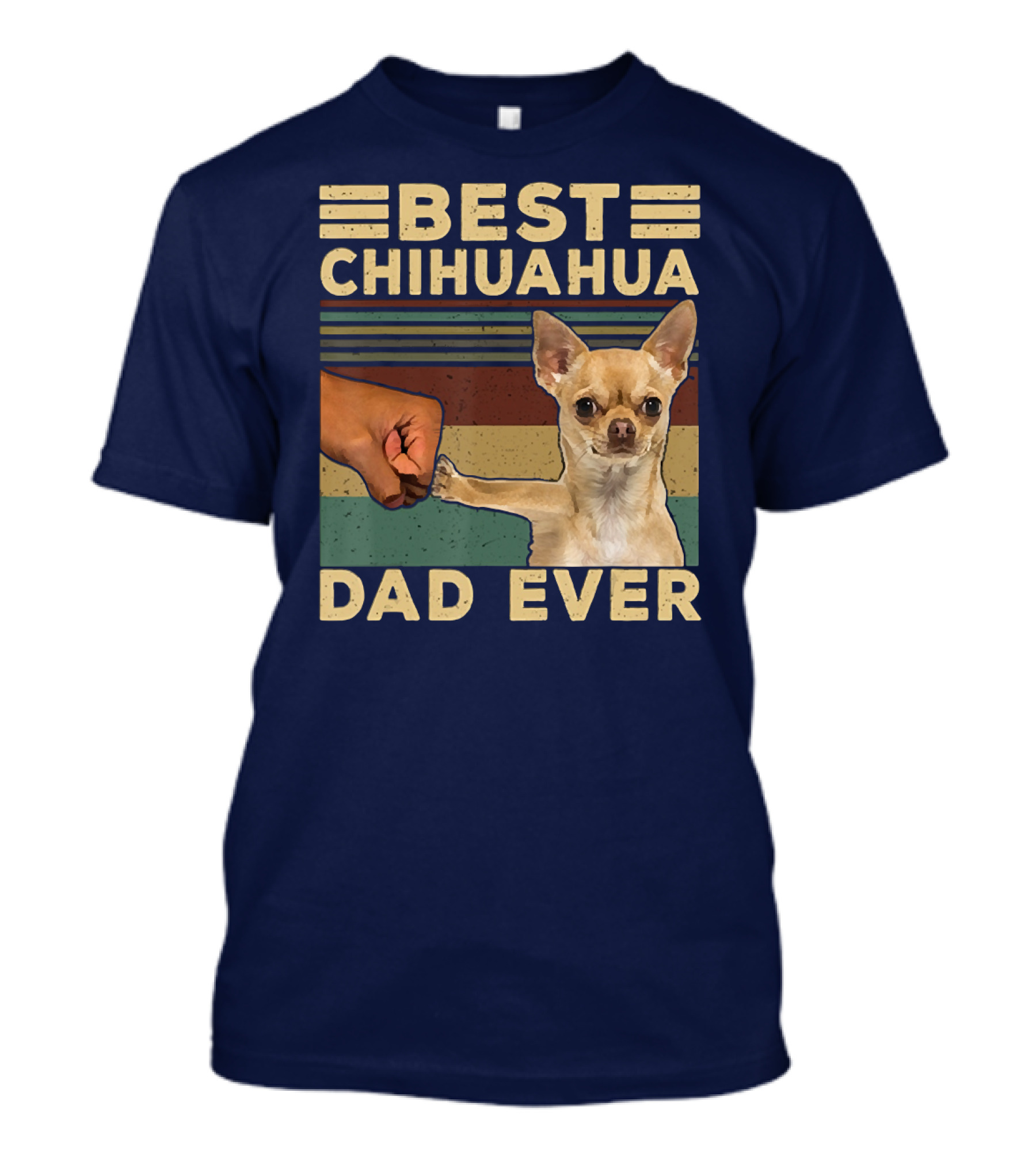 Best Chihuahua Dad Ever Vintage Retro Fist Bump T-Shirt