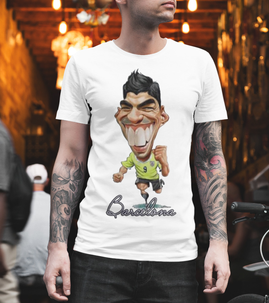 Barcelona Jugadores de Futbol en Caricaturas Número 9 T-Shirt