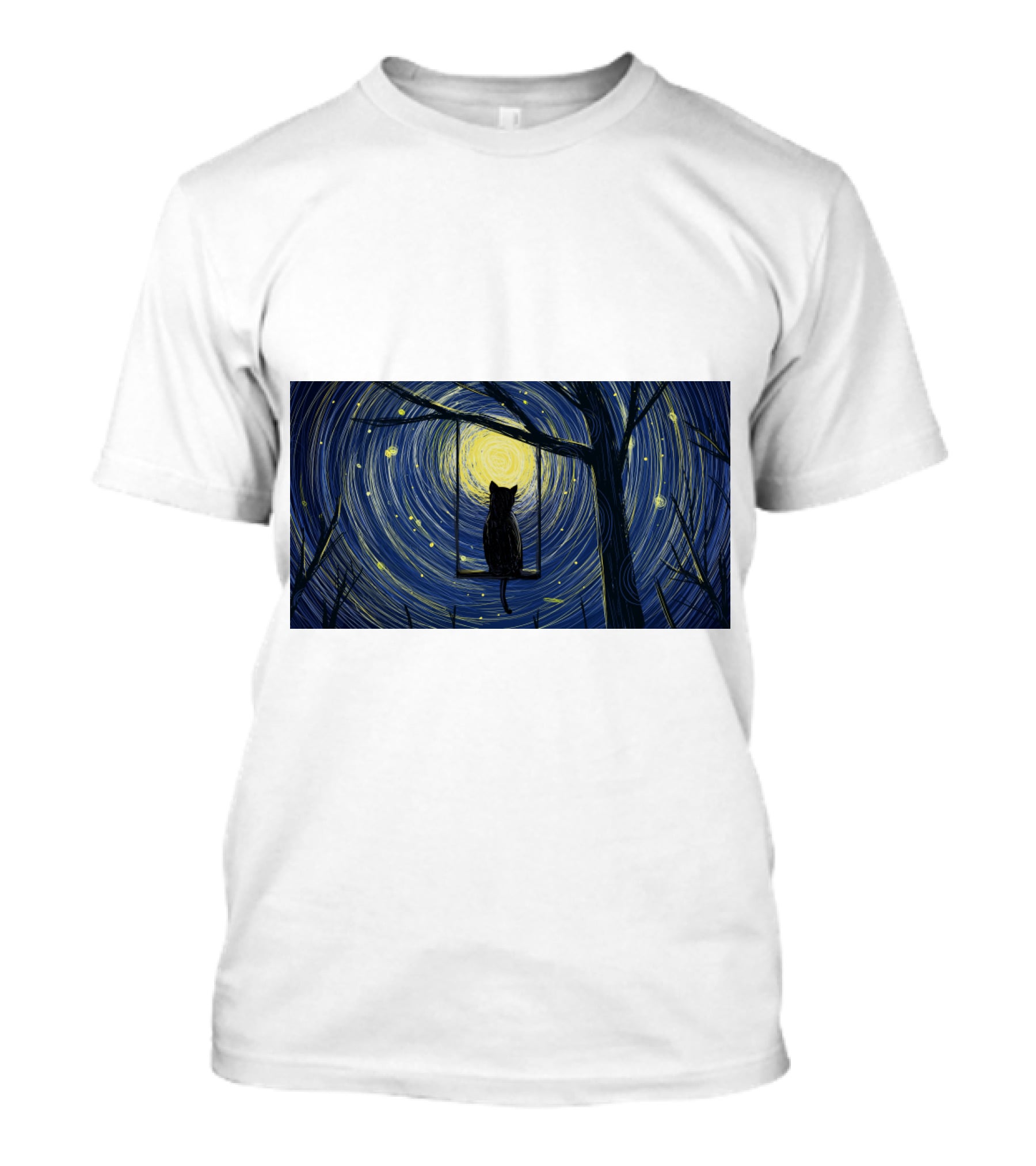 Cat Impression Starry Night Cute Series T-Shirt