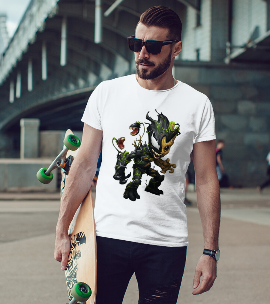 Baby Groot Venom Mashup Character Fusion T-Shirt