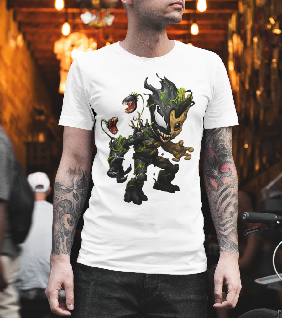 Baby Groot Venom Mashup Character Fusion T-Shirt