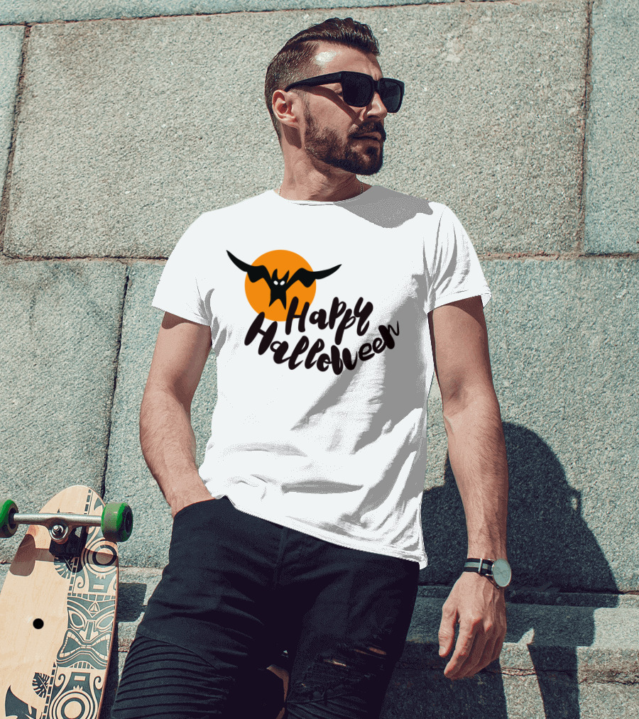 Happy Halloween Cartoon Bat T-Shirt
