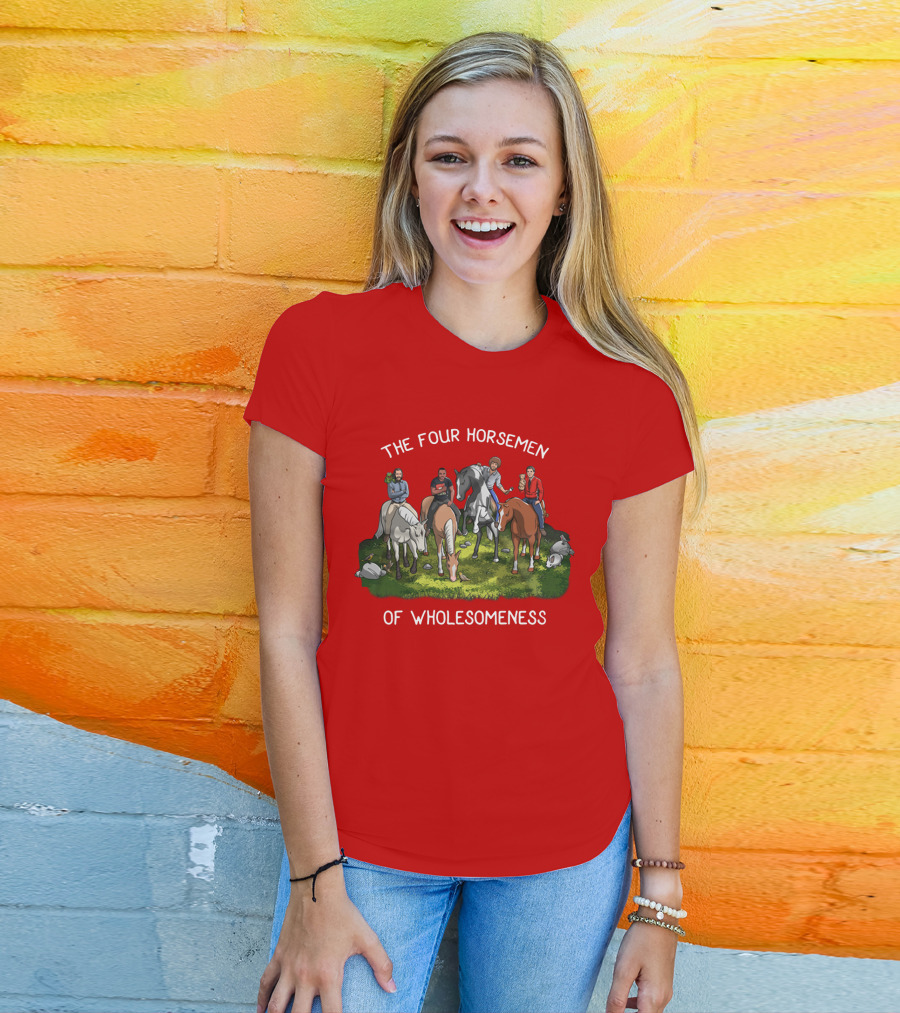 The Four Horsemen Holding Cats And Dogs Of Wholesomeness T-Shirt