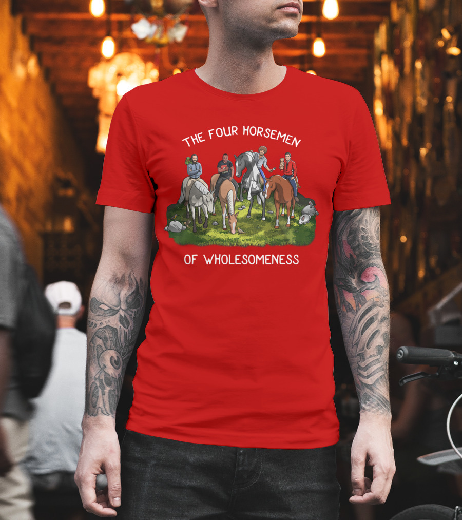 The Four Horsemen Holding Cats And Dogs Of Wholesomeness T-Shirt