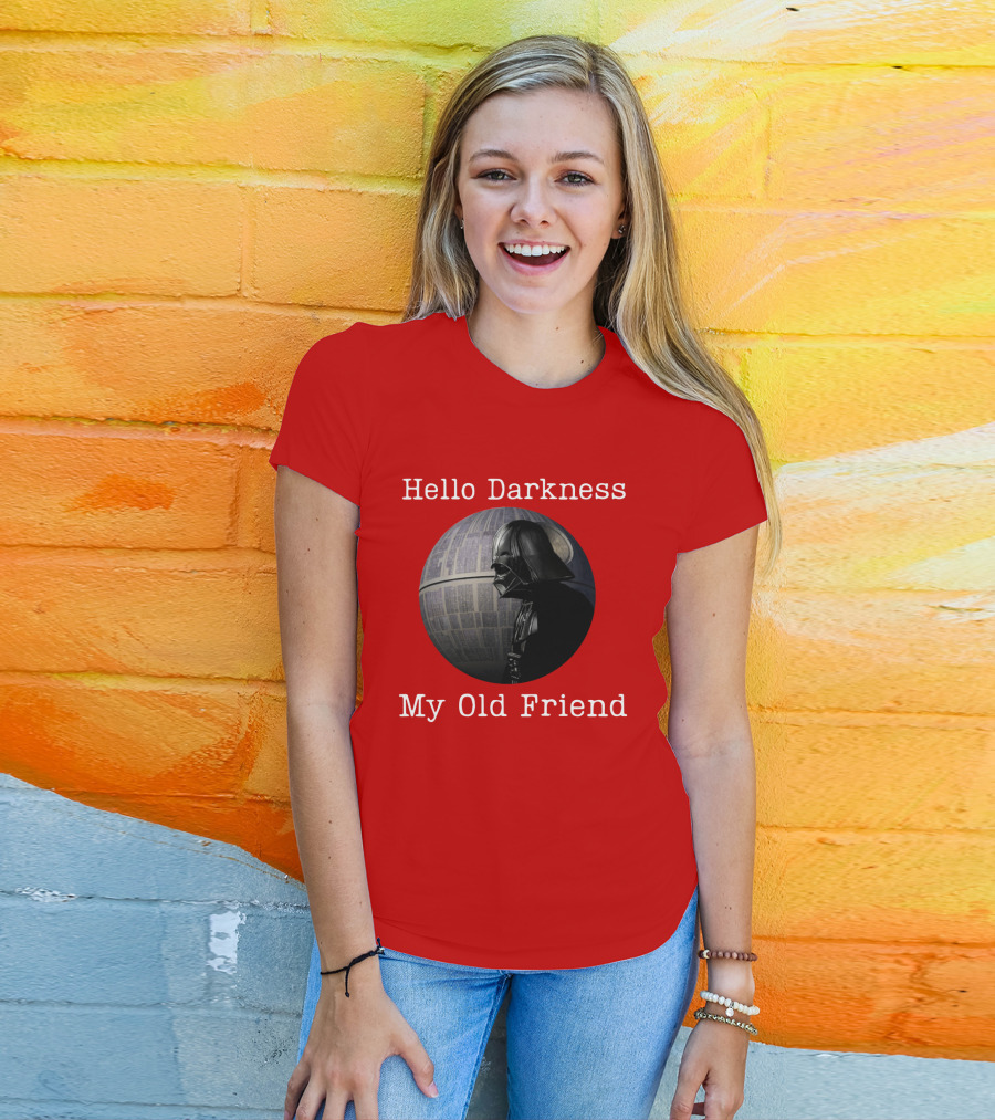 Darth Vader Hello Darkness My Old Friend Death Star T-Shirt