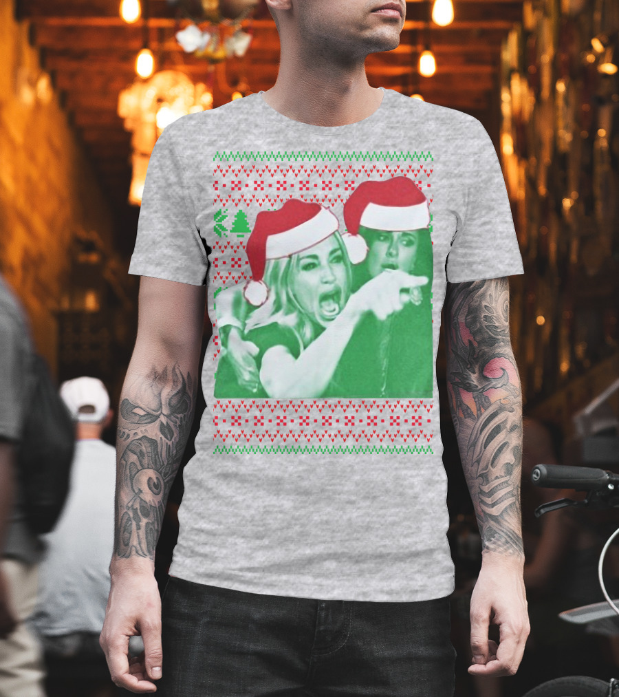Woman Yelling at Cat Meme Christmas Santa Hats Raglan T-Shirt