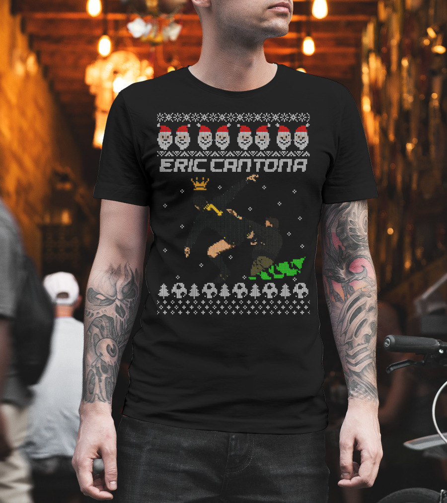 Eric Cantona Kung Fu Kick Crown Christmas T-Shirt