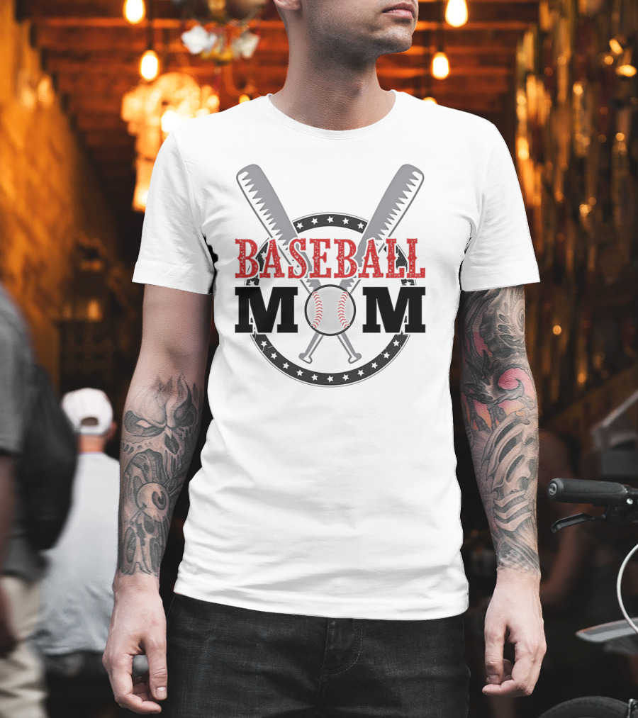 BASEBALL MOM CROSSBATS STAR CIRCLE T-Shirt