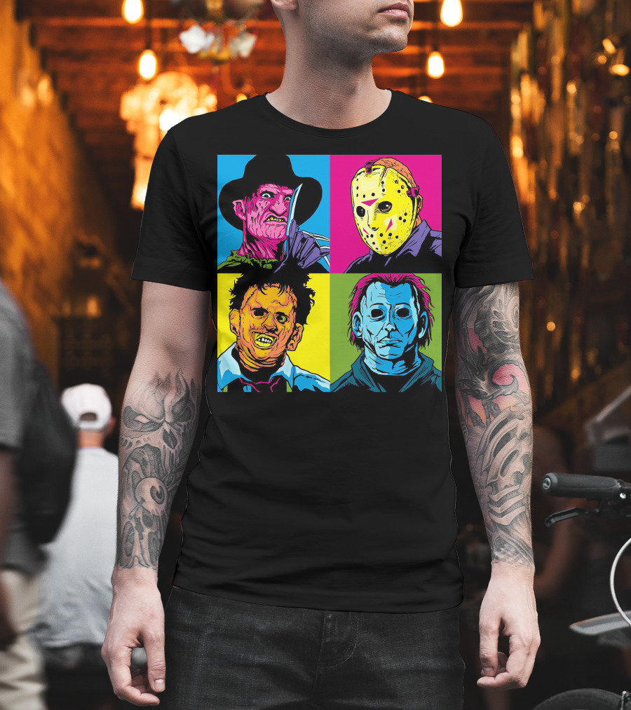 Freddy Krueger Jason Voorhees Leatherface Michael Myers Horror Movie Pop T-Shirt