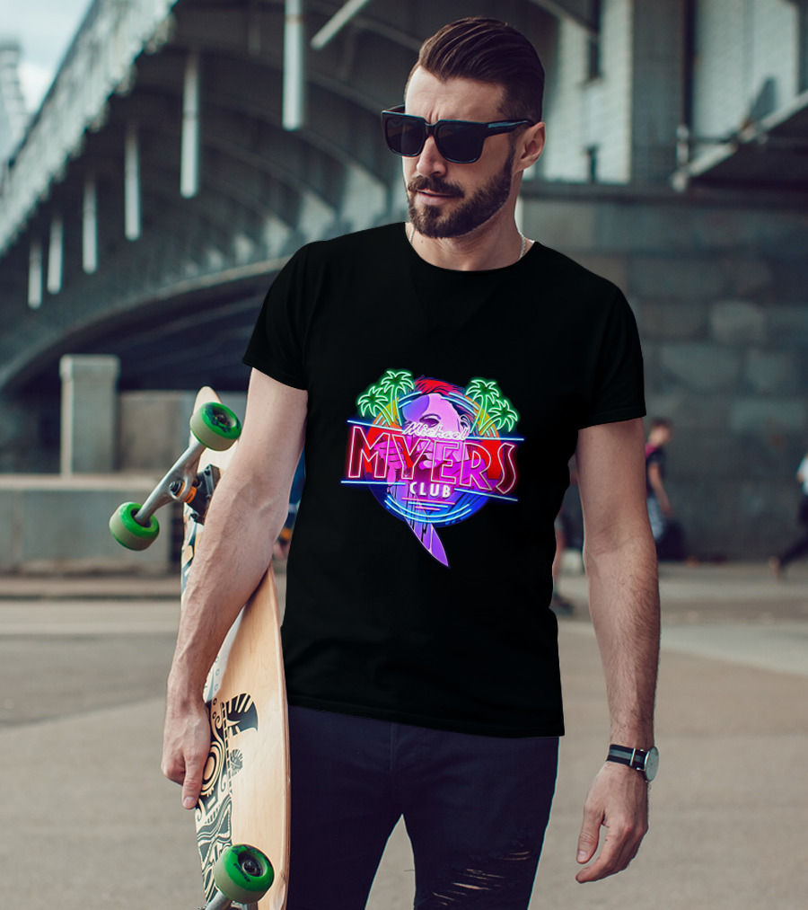 Michael Myers Club Neon Palm Retro Knife T-Shirt