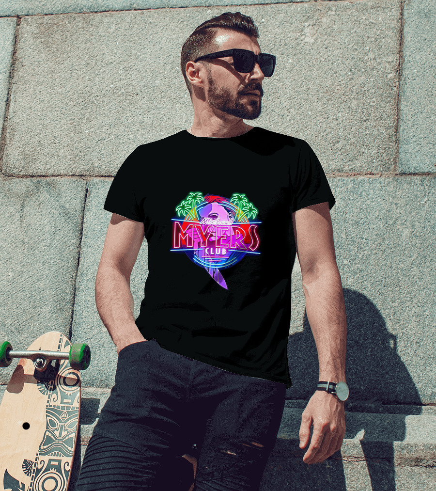 Michael Myers Club Neon Palm Retro Knife T-Shirt