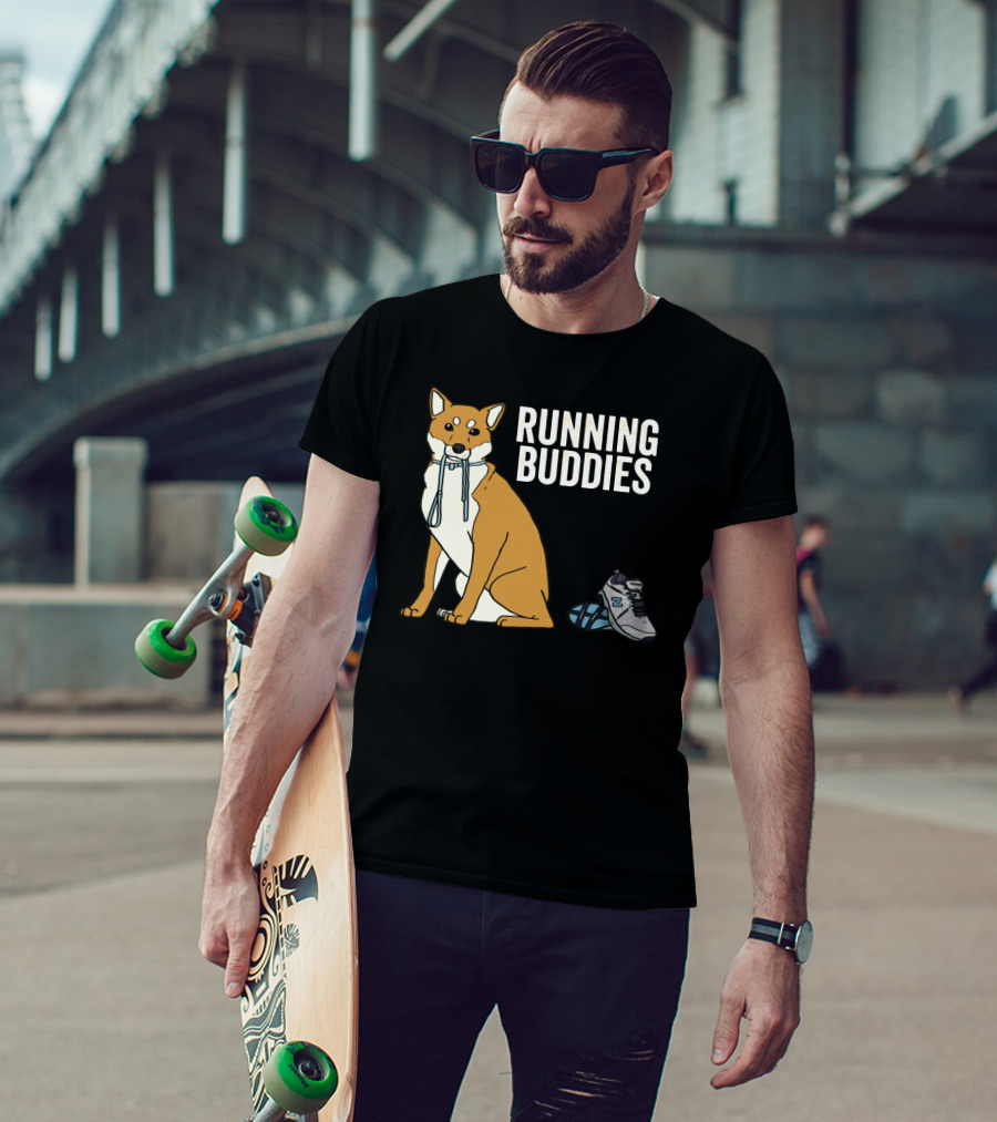 Shiba Inu Running Buddies With Sneakers T-Shirt