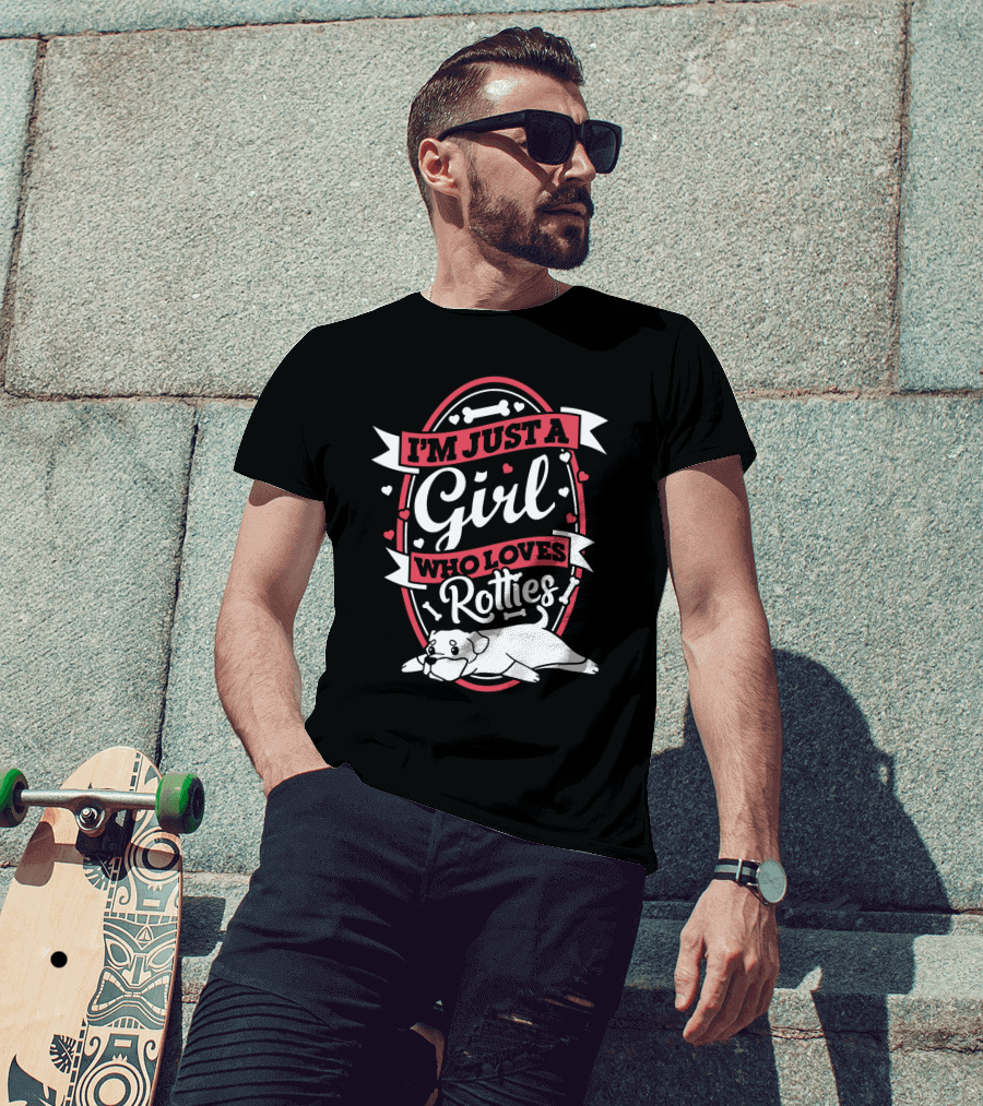 I'm Just A Girl Who Loves Rotties With Hearts And Bones T-Shirt