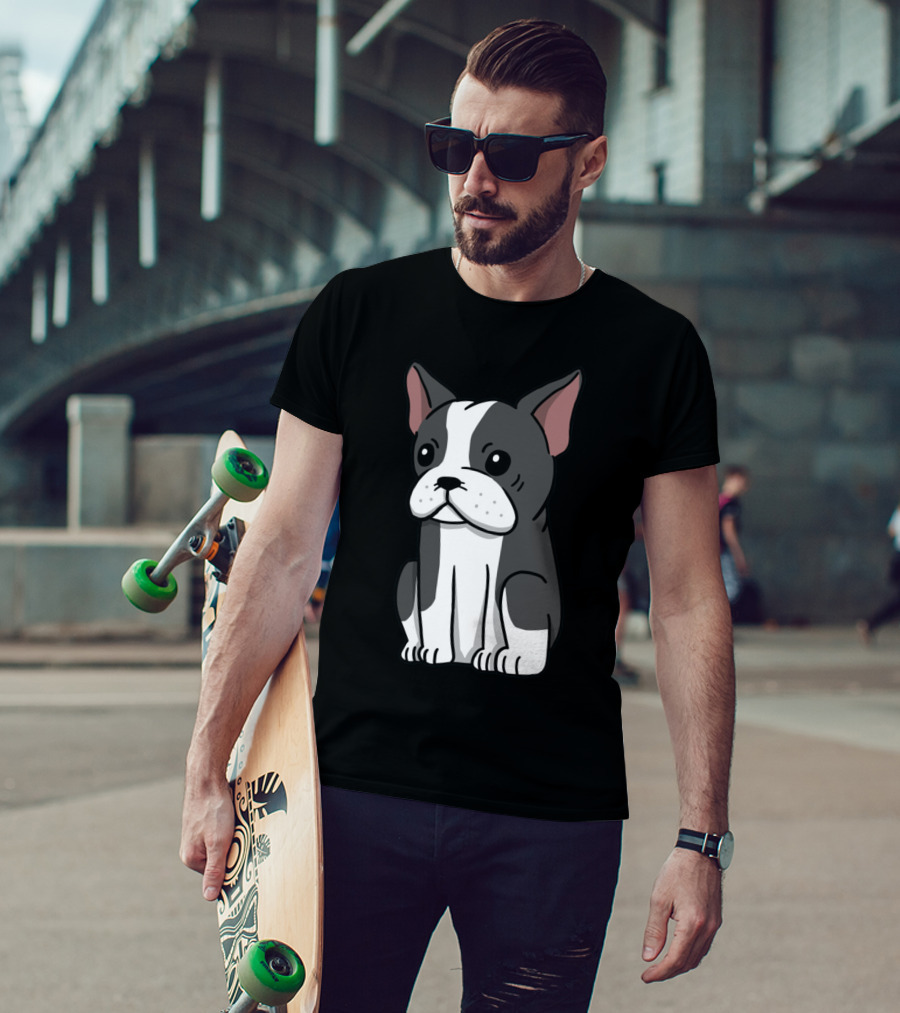 Boston Terrier Cute Cartoon T-Shirt