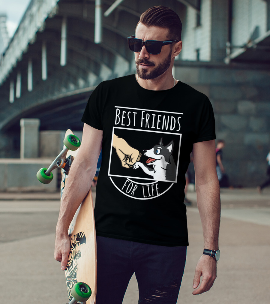 Best Friends For Life Husky Fist Bump Loyalty And Love T-Shirt